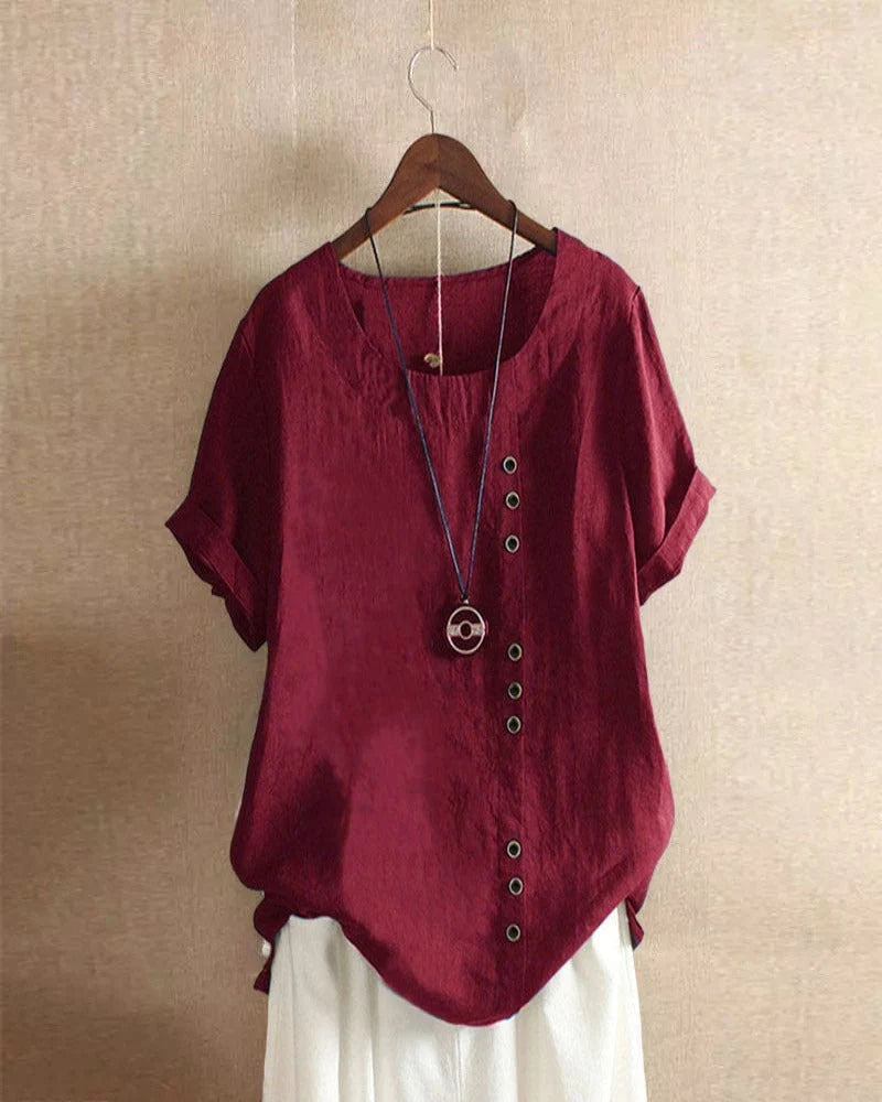 Women's Effortless Button Detail Summer Blouse