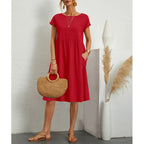 Women's Effortless Linen Midi Dress