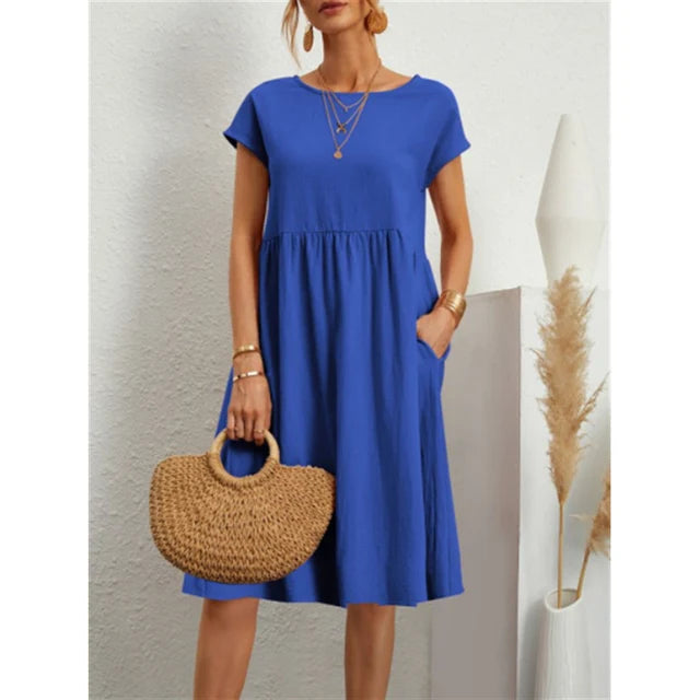 Women's Effortless Linen Midi Dress