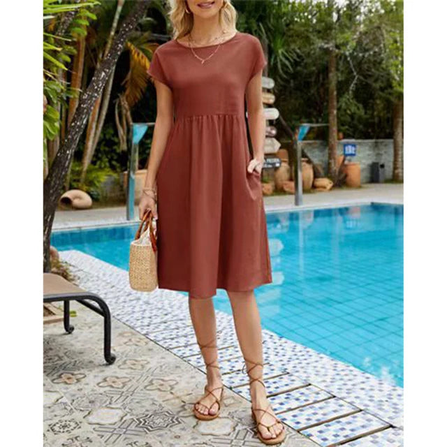 Women's Effortless Linen Midi Dress