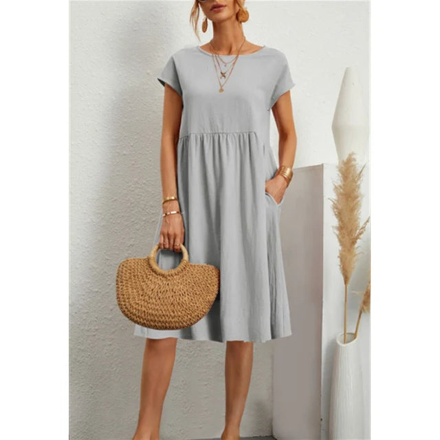 Women's Effortless Linen Midi Dress
