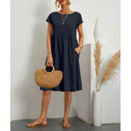Women's Effortless Linen Midi Dress