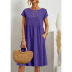 Women's Effortless Linen Midi Dress