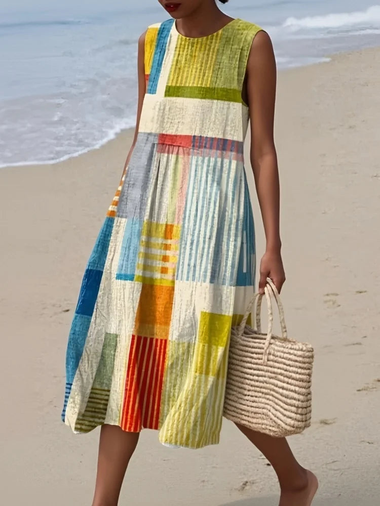 Women's Elegant Art Midi Dress