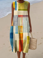 Women's Elegant Art Midi Dress
