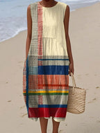 Women's Elegant Art Midi Dress