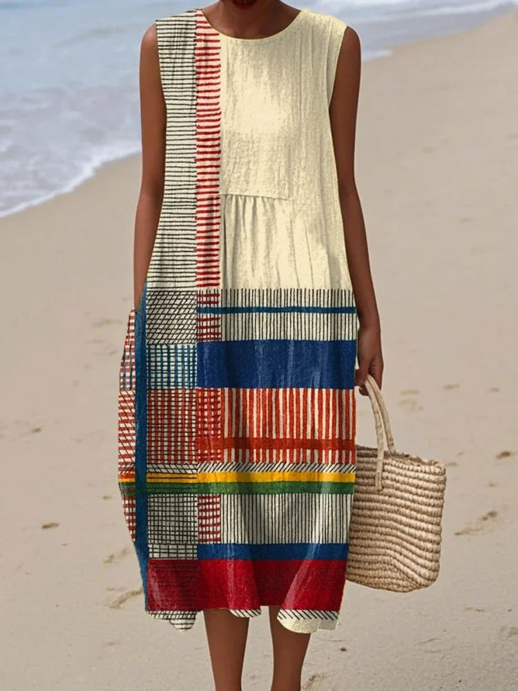 Women's Elegant Art Midi Dress