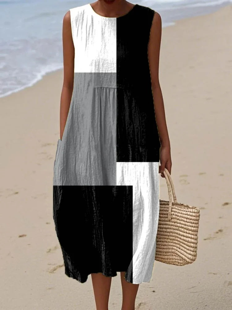 Women's Elegant Art Midi Dress