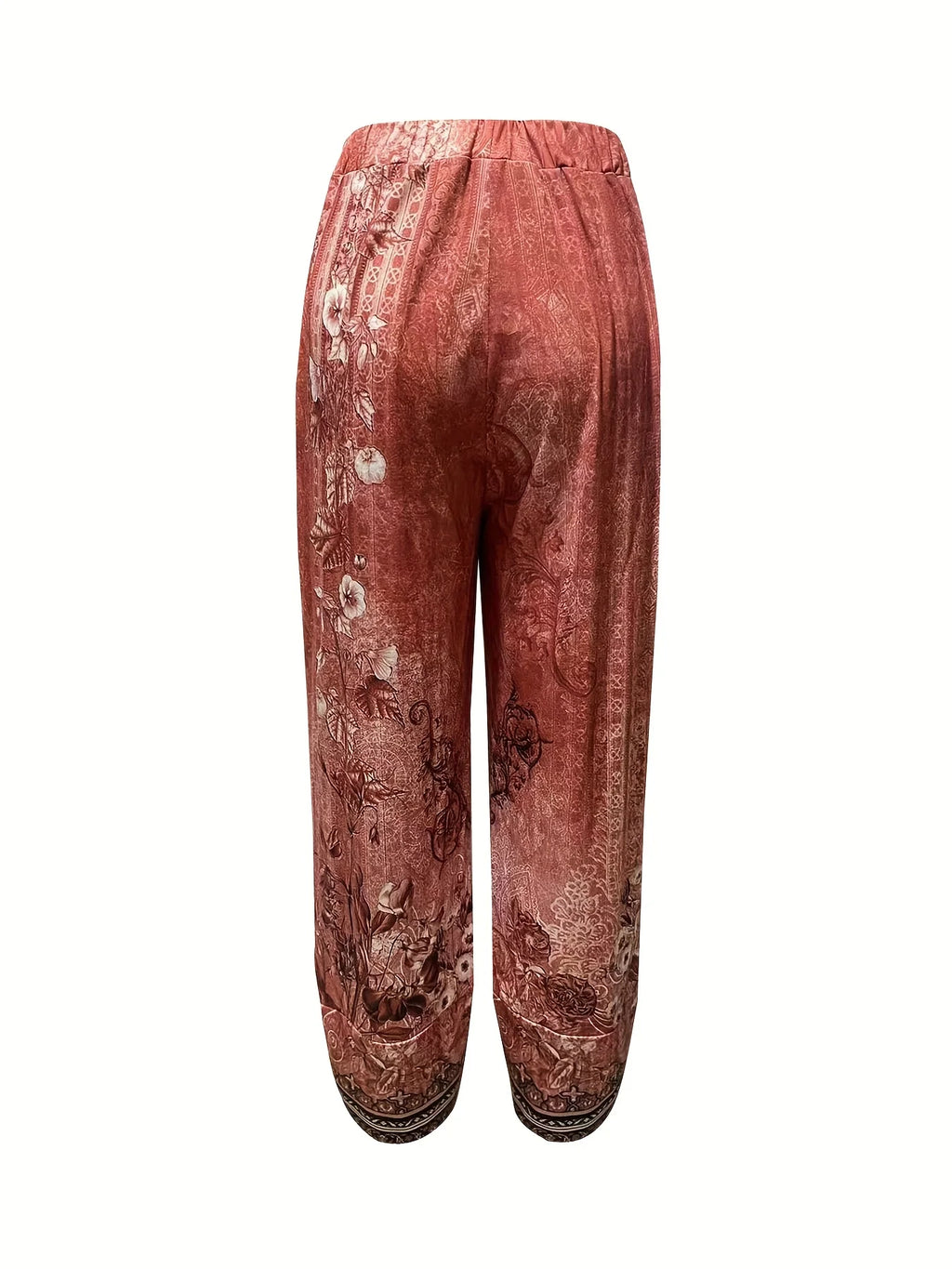 Women's Elegant Botanical Cropped Trousers