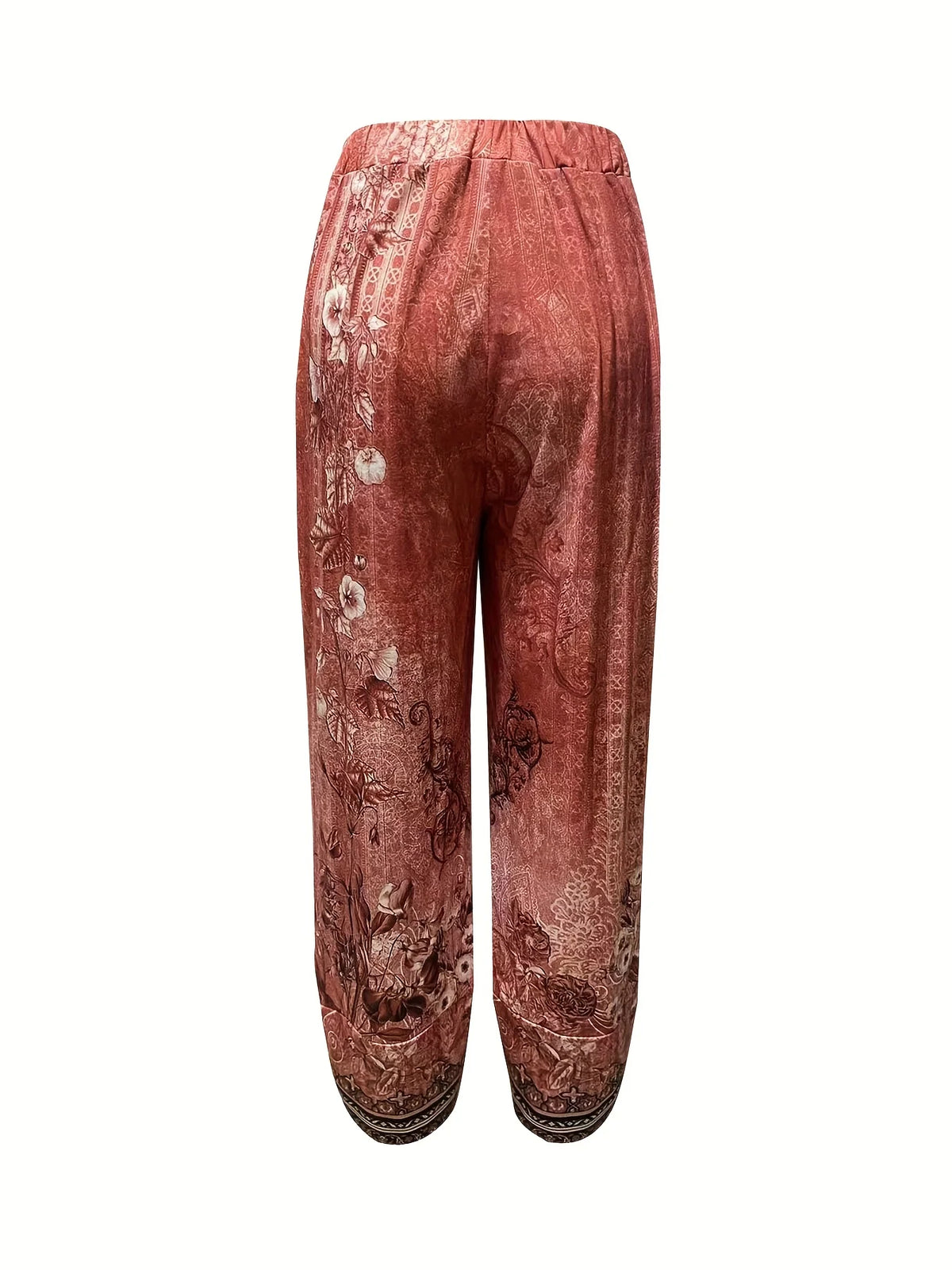 Women's Elegant Botanical Cropped Trousers