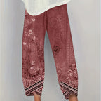Women's Elegant Botanical Cropped Trousers