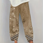 Women's Elegant Botanical Cropped Trousers