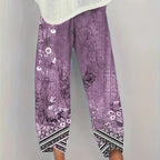 Women's Elegant Botanical Cropped Trousers