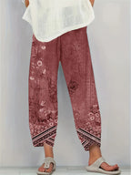 Women's Elegant Botanical Cropped Trousers