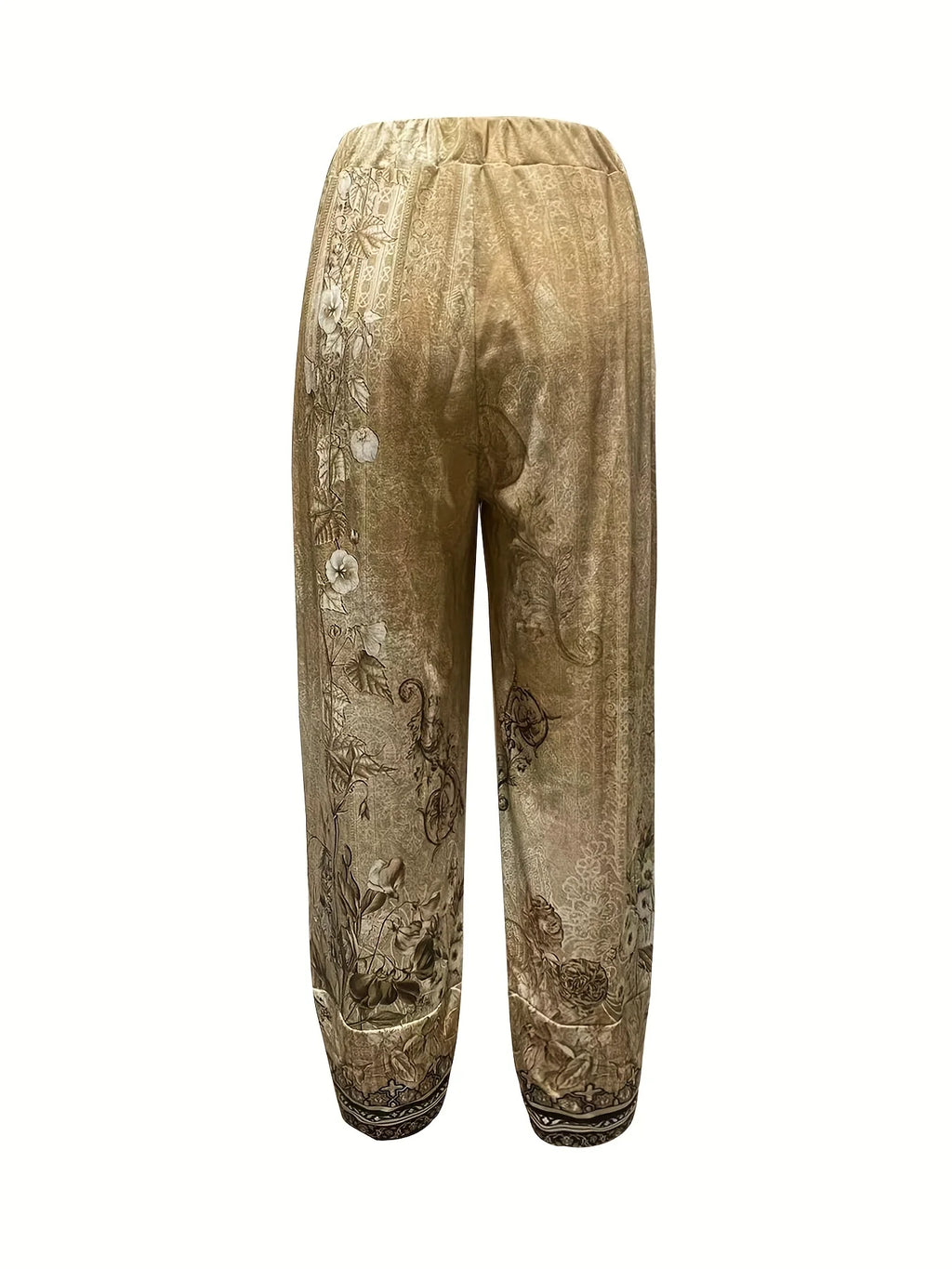Women's Elegant Botanical Cropped Trousers