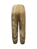 Women's Elegant Botanical Cropped Trousers