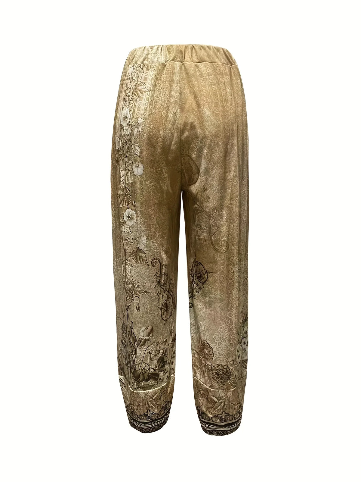 Women's Elegant Botanical Cropped Trousers
