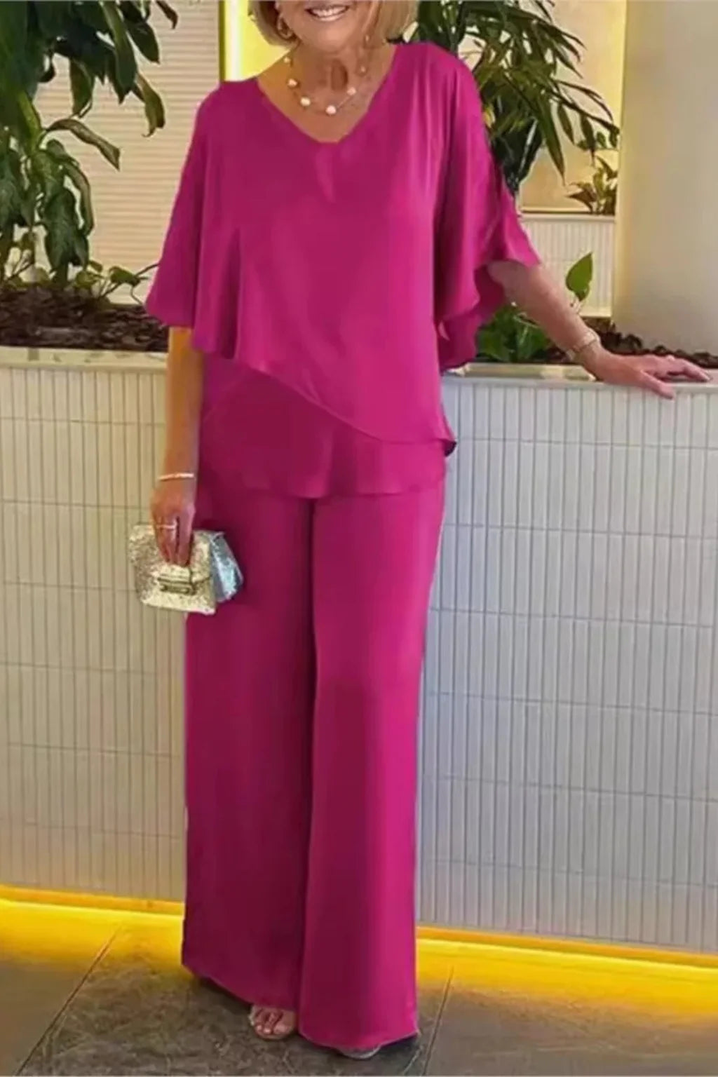 Women's Elegant Chiffon Two-Piece Set