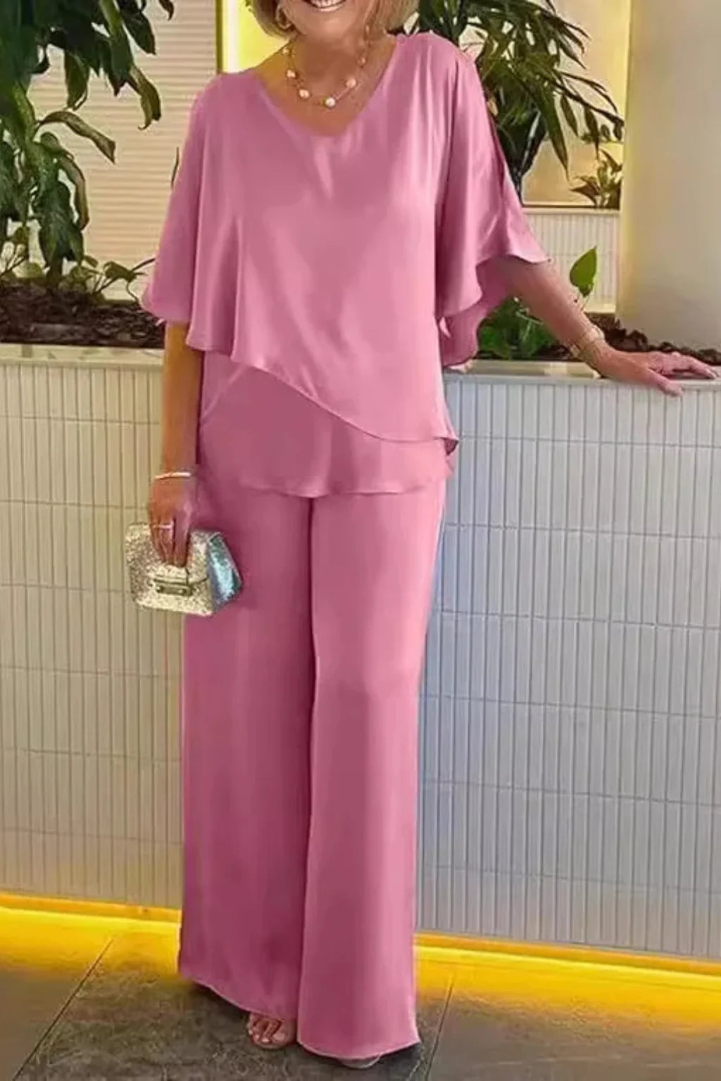 Women's Elegant Chiffon Two-Piece Set