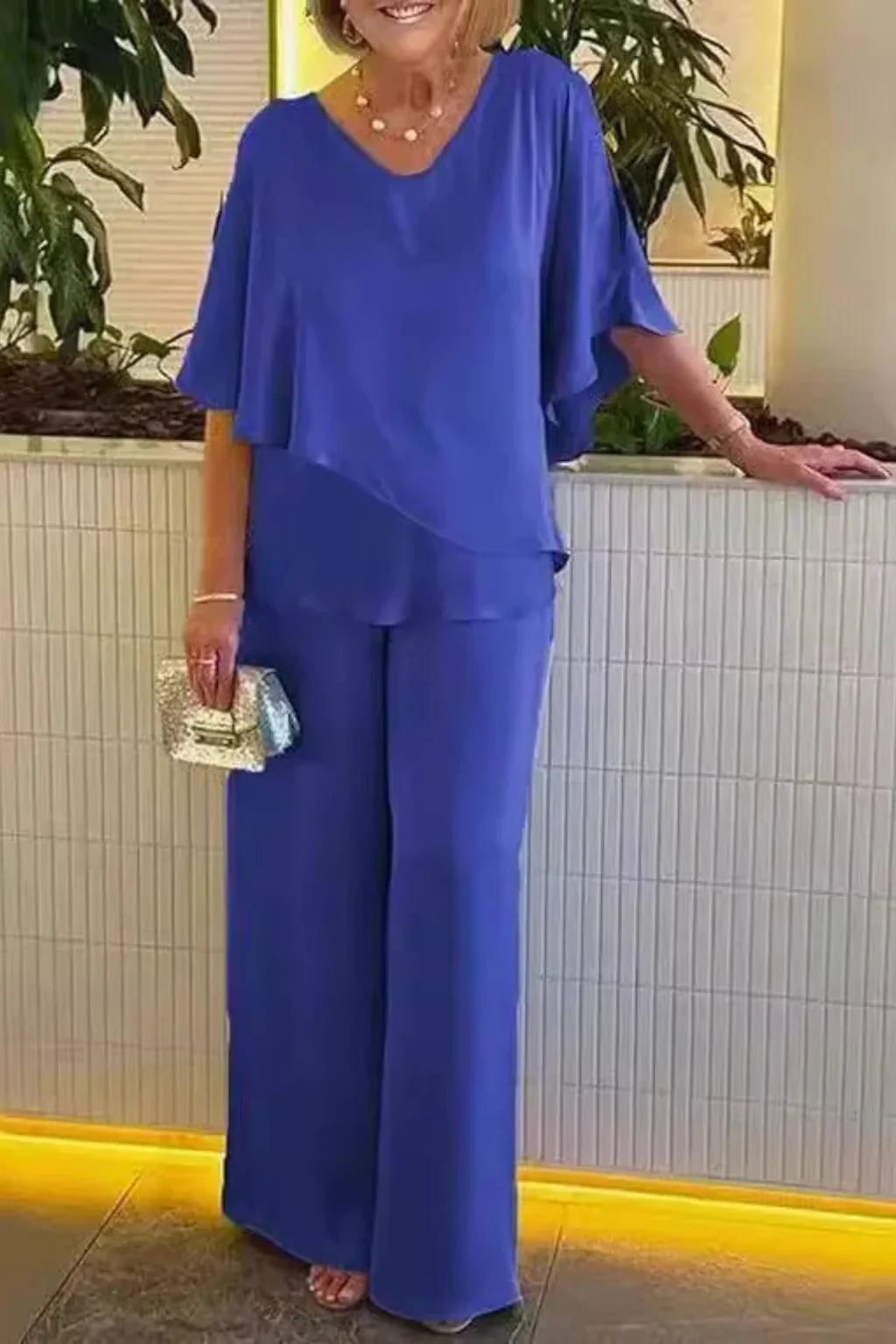 Women's Elegant Chiffon Two-Piece Set