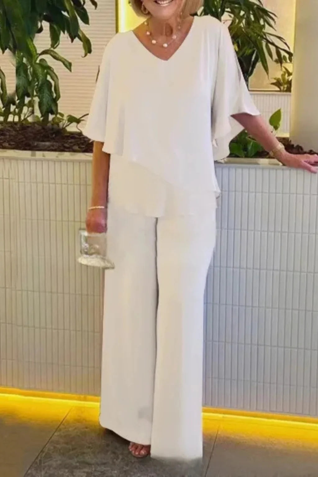 Women's Elegant Chiffon Two-Piece Set