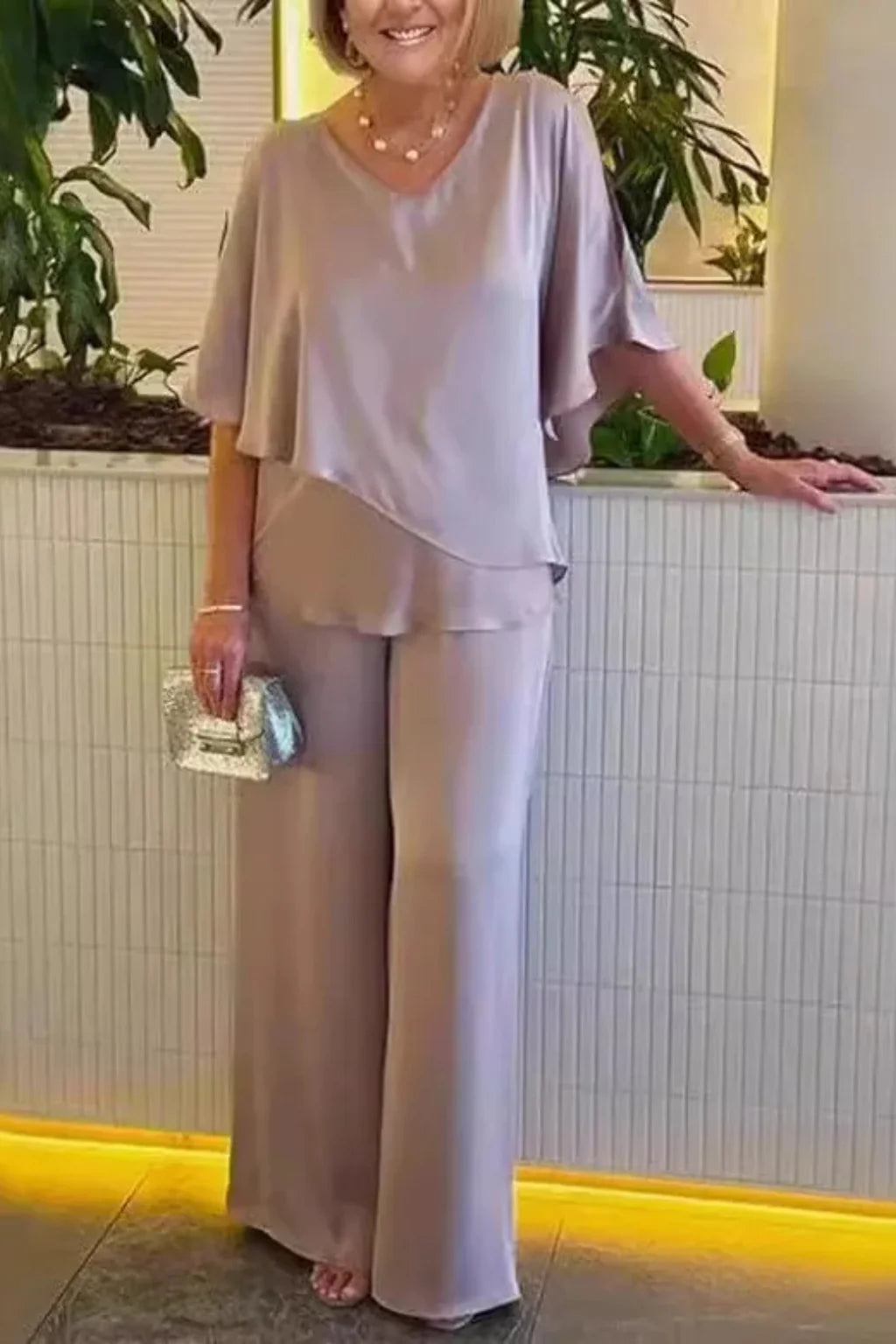 Women's Elegant Chiffon Two-Piece Set