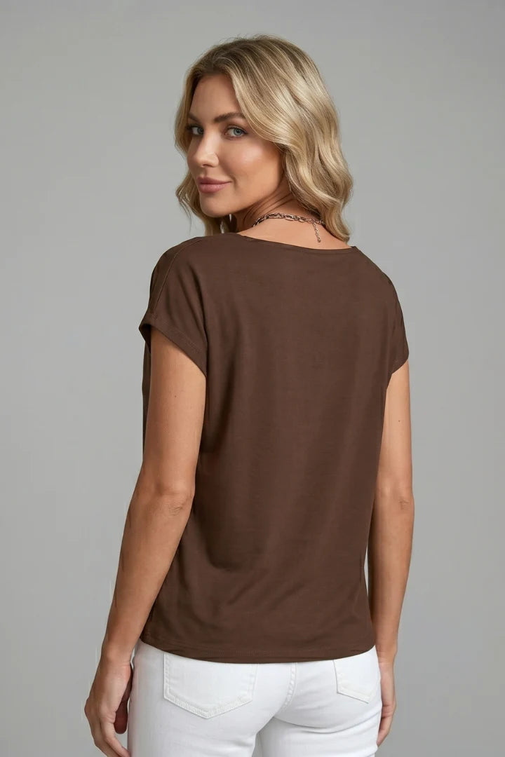 Women's Elegant Cowl Neck Draped Blouse