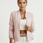 Women's Elegant Cropped Bomber Jacket