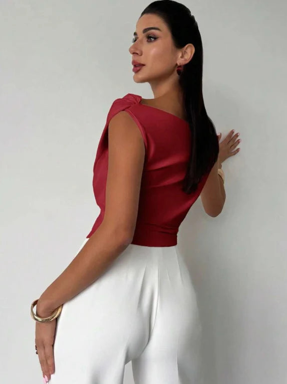 Women's Elegant Draped Off-Shoulder Top