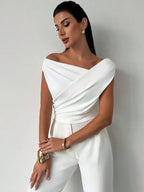 Women's Elegant Draped Off-Shoulder Top