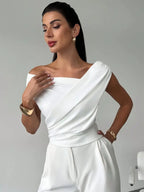 Women's Elegant Draped Off-Shoulder Top