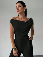 Women's Elegant Draped Off-Shoulder Top
