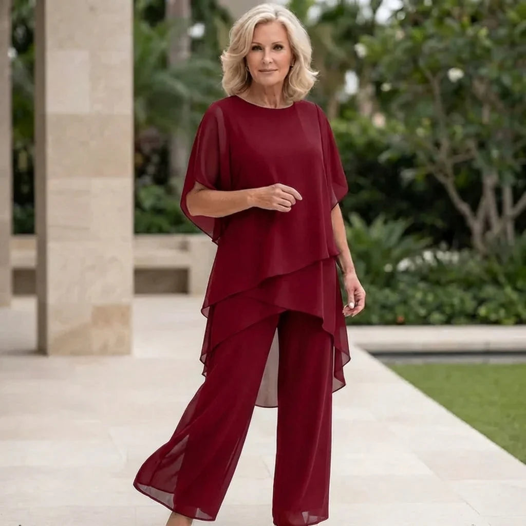 Women's Elegant Draped Palazzo Trouser Set