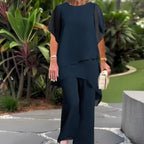 Women's Elegant Draped Palazzo Trouser Set