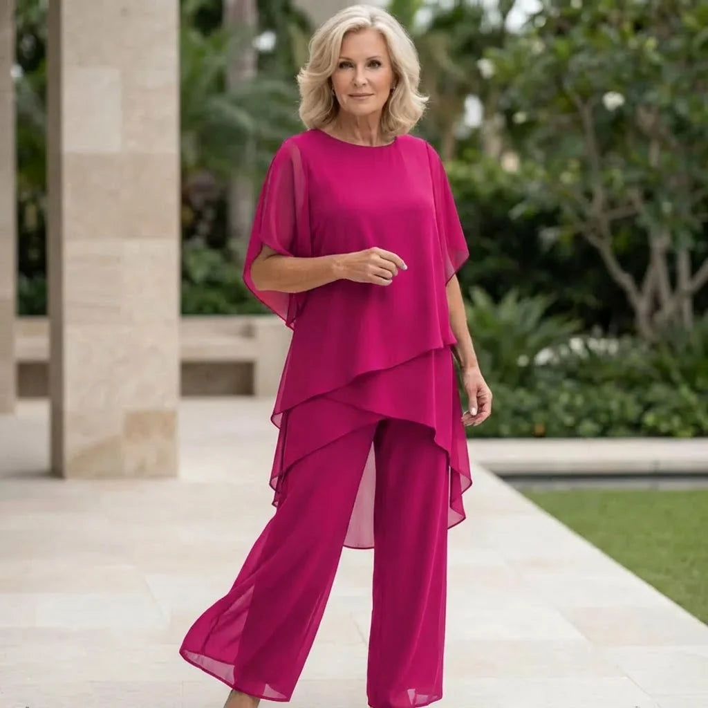 Women's Elegant Draped Palazzo Trouser Set