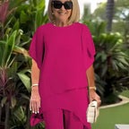Women's Elegant Draped Palazzo Trouser Set