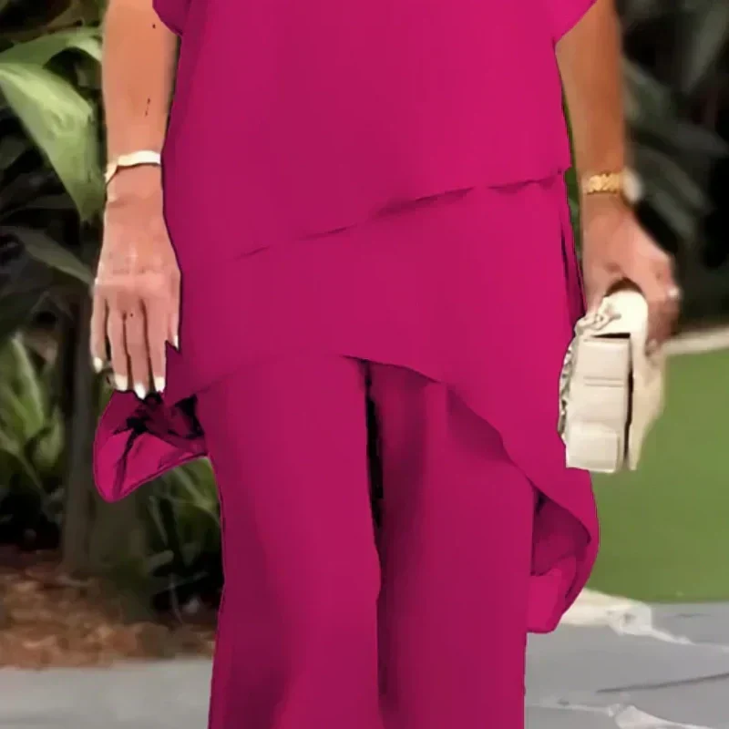 Women's Elegant Draped Palazzo Trouser Set