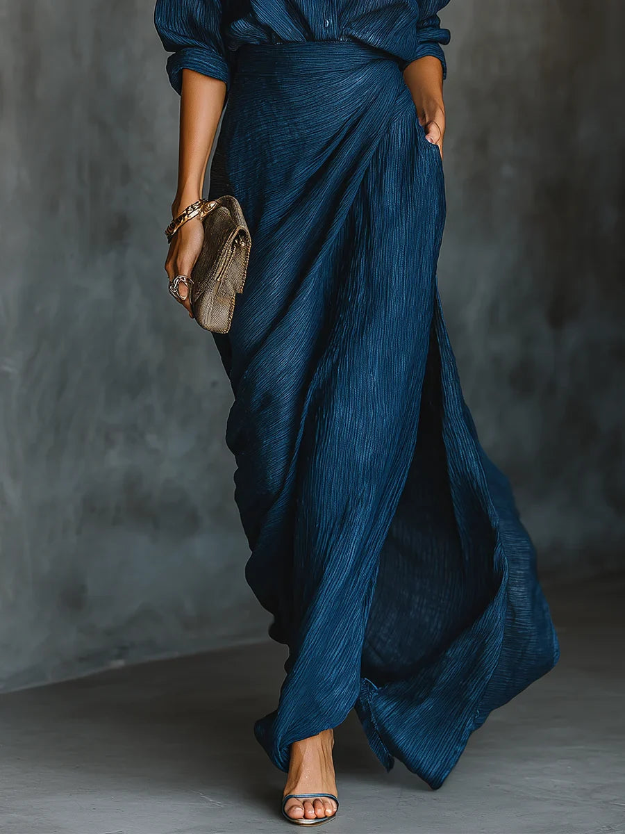 Women's Elegant Draped Two-Piece Set