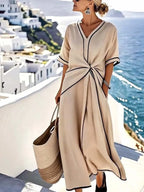 Women's Elegant Flattering V-Neck Dress
