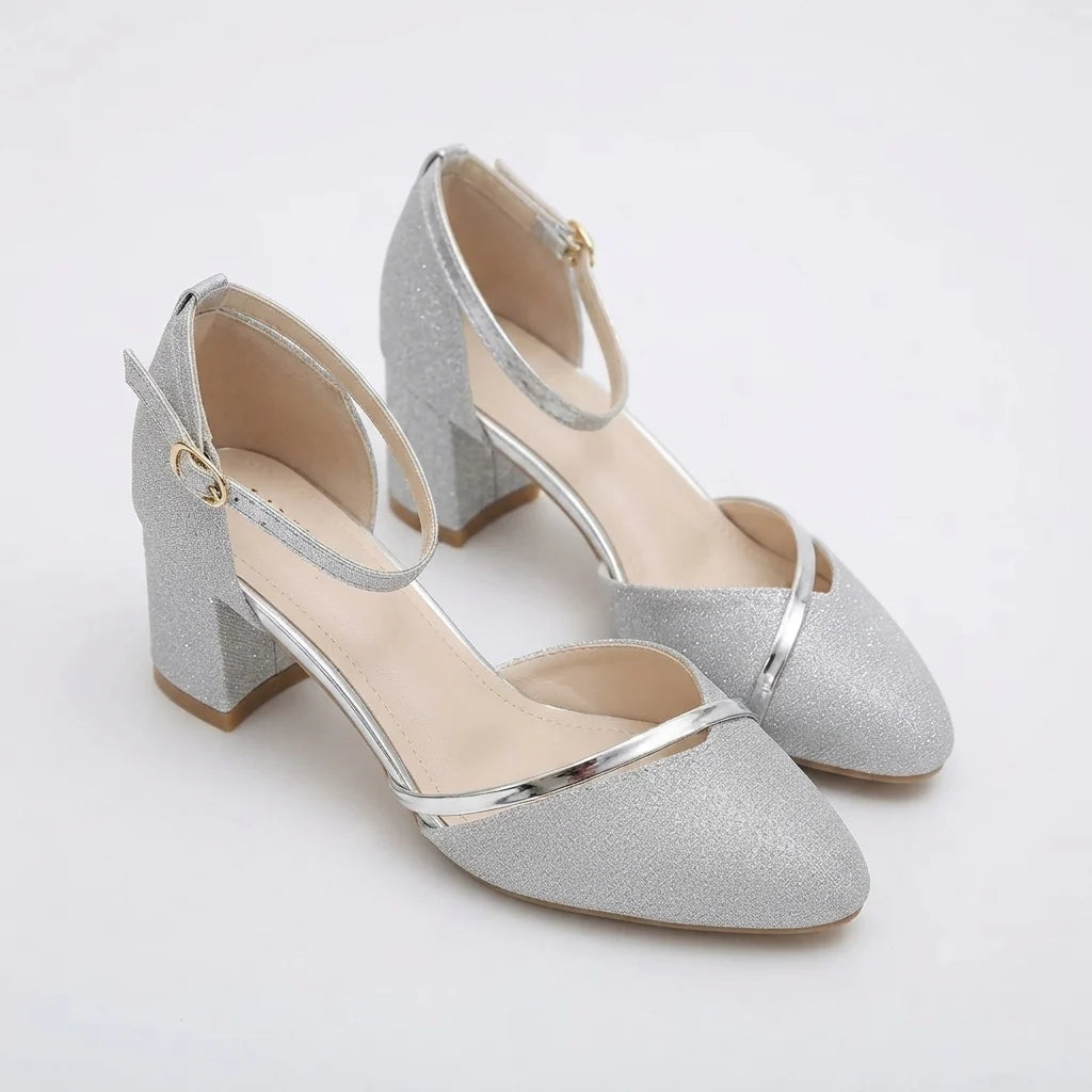 Women's Elegant Glitter Block Heel Sandals