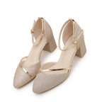 Women's Elegant Glitter Block Heel Sandals