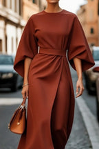 Women's Elegant Lantern Sleeve Dress
