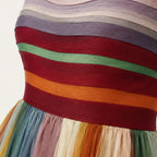 Women's Elegant Pleated Strapless Maxi Dress