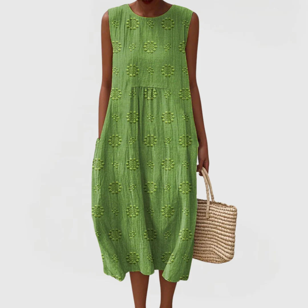 Women's Elegant Sleeveless Dress With Pockets