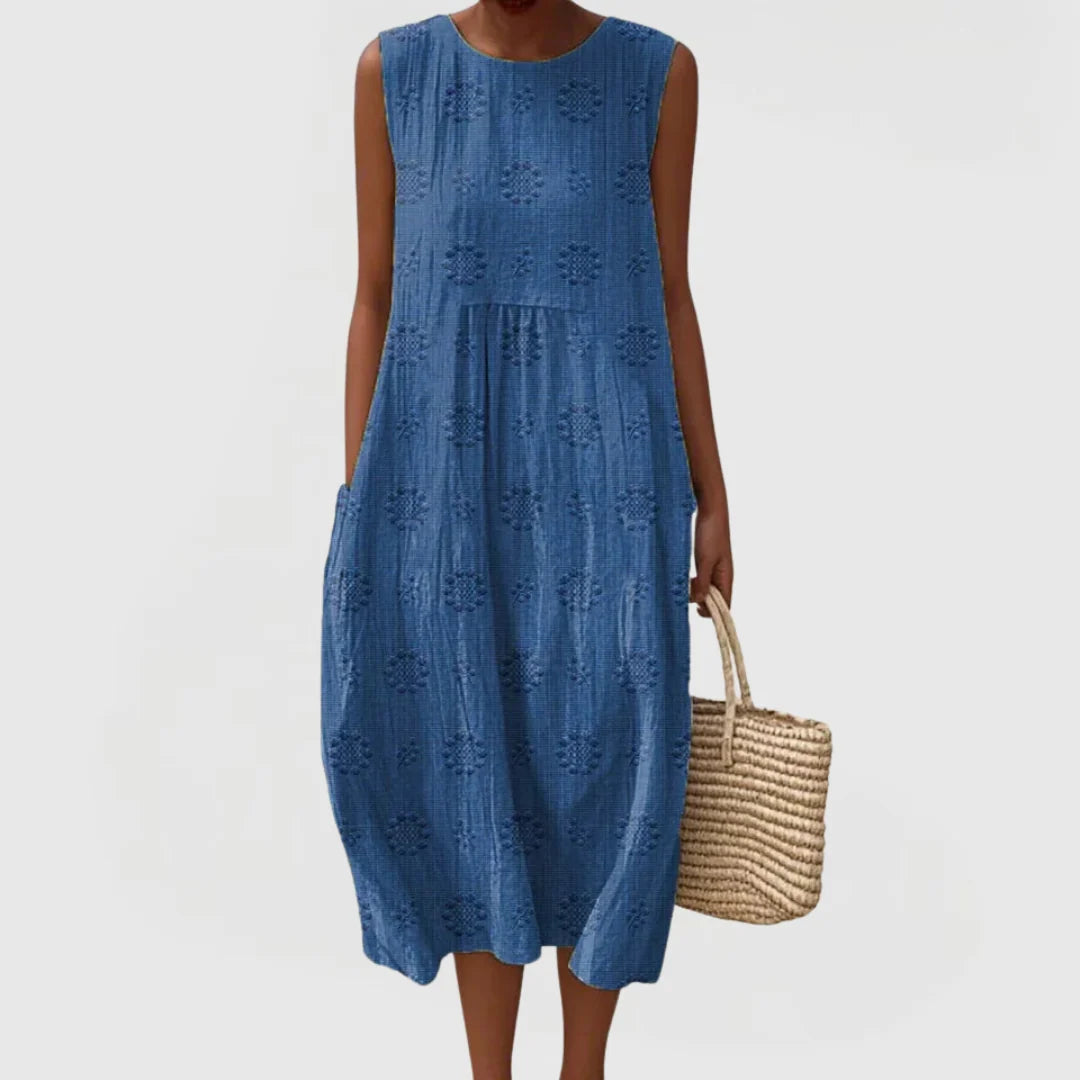 Women's Elegant Sleeveless Dress With Pockets