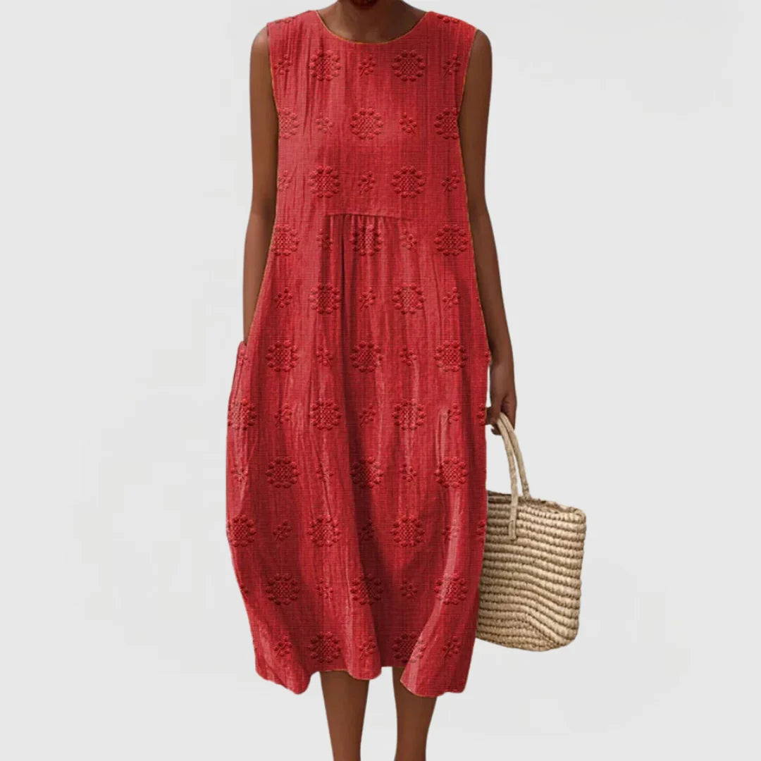Women's Elegant Sleeveless Dress With Pockets