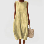 Women's Elegant Sleeveless Dress With Pockets