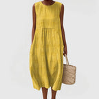Women's Elegant Sleeveless Dress With Pockets