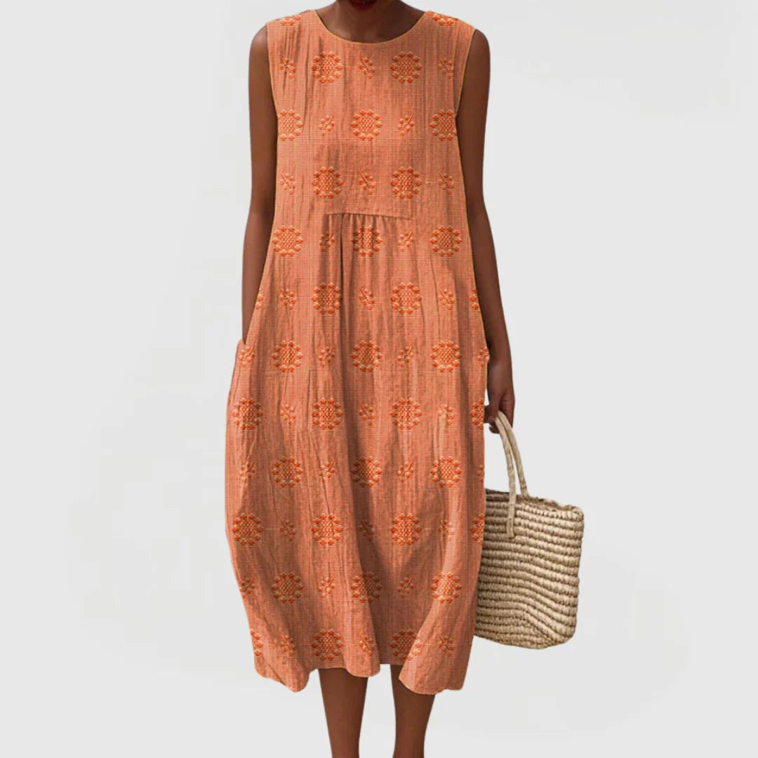 Women's Elegant Sleeveless Dress With Pockets