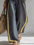 Women's Elegant Sleeveless Top and Wide Trouser Set